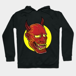 Red and Yellow Hannya Mask Hoodie